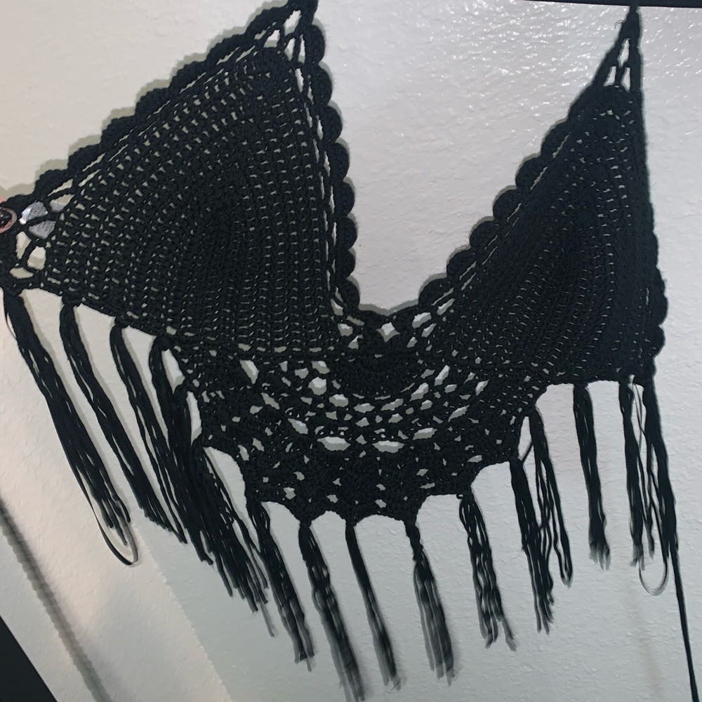 Black crochet top